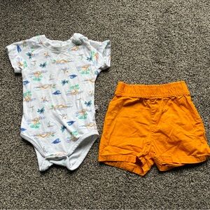 FINAL SALE 3/31/26 Free Planet Baby Boy’s Onesie and Short Set, Size 9-12 Months